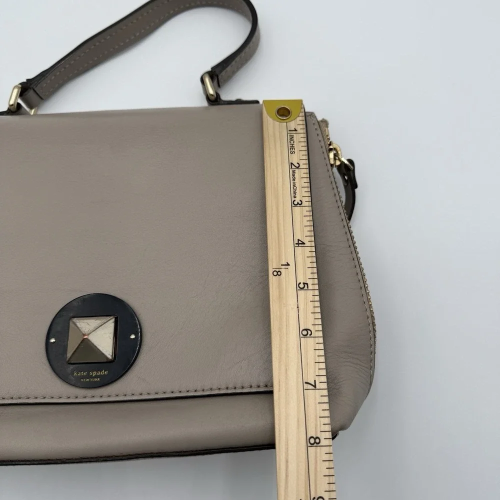 Kate Spade Vintage Leather Laurel Magnolia Satchel/Crossbody‎ - Taupe Beige Flaw